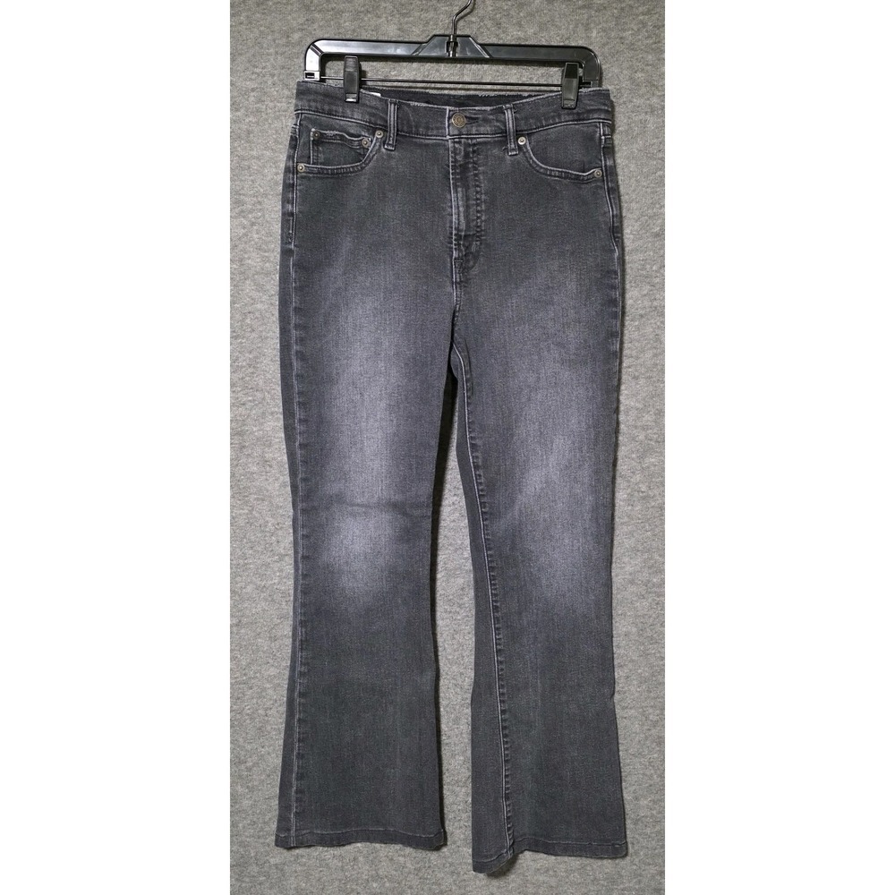 Gap Jeans Womens 30/10R Dark Wash Black Denim High Rise Flare Stretch Boho